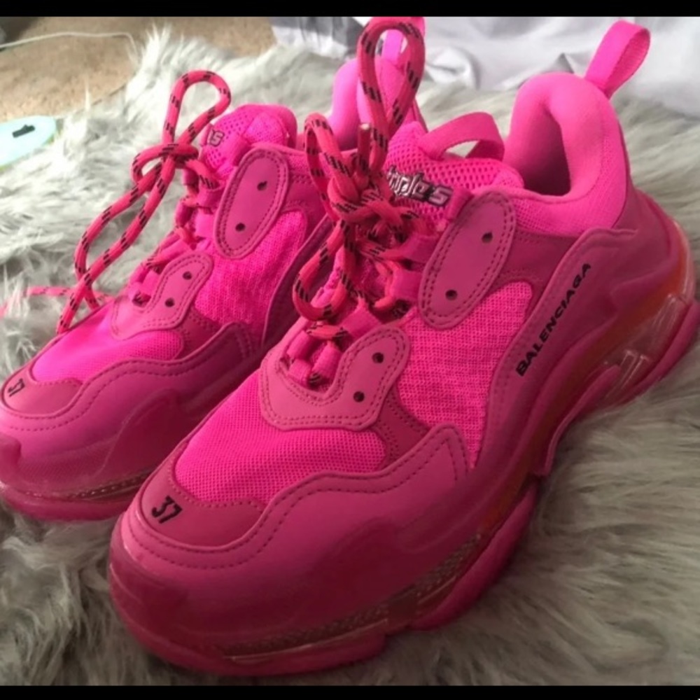COPY - Authentic hot pink Balenciaga triple S sneakers.